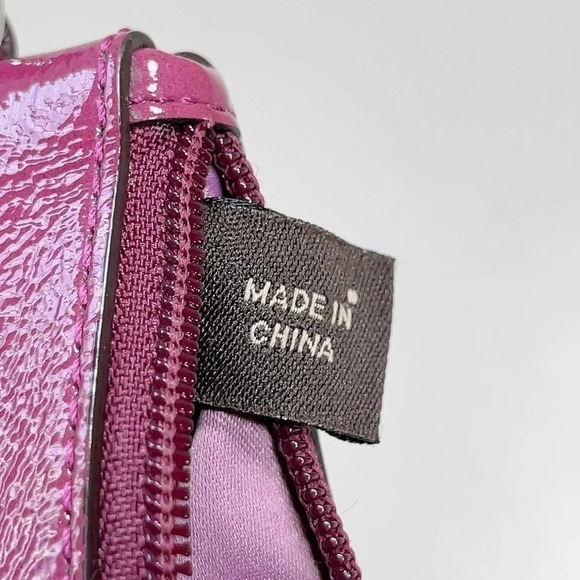 Coach Purple  Canvas Wristlet Leather Trim Wallet - Picture 11 of 11